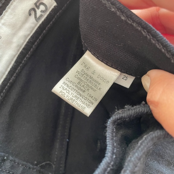 rag & bone Jean Womens High Rise Elephant Bell Flare Leg w/ slit Size 25 Black - Picture 5 of 15